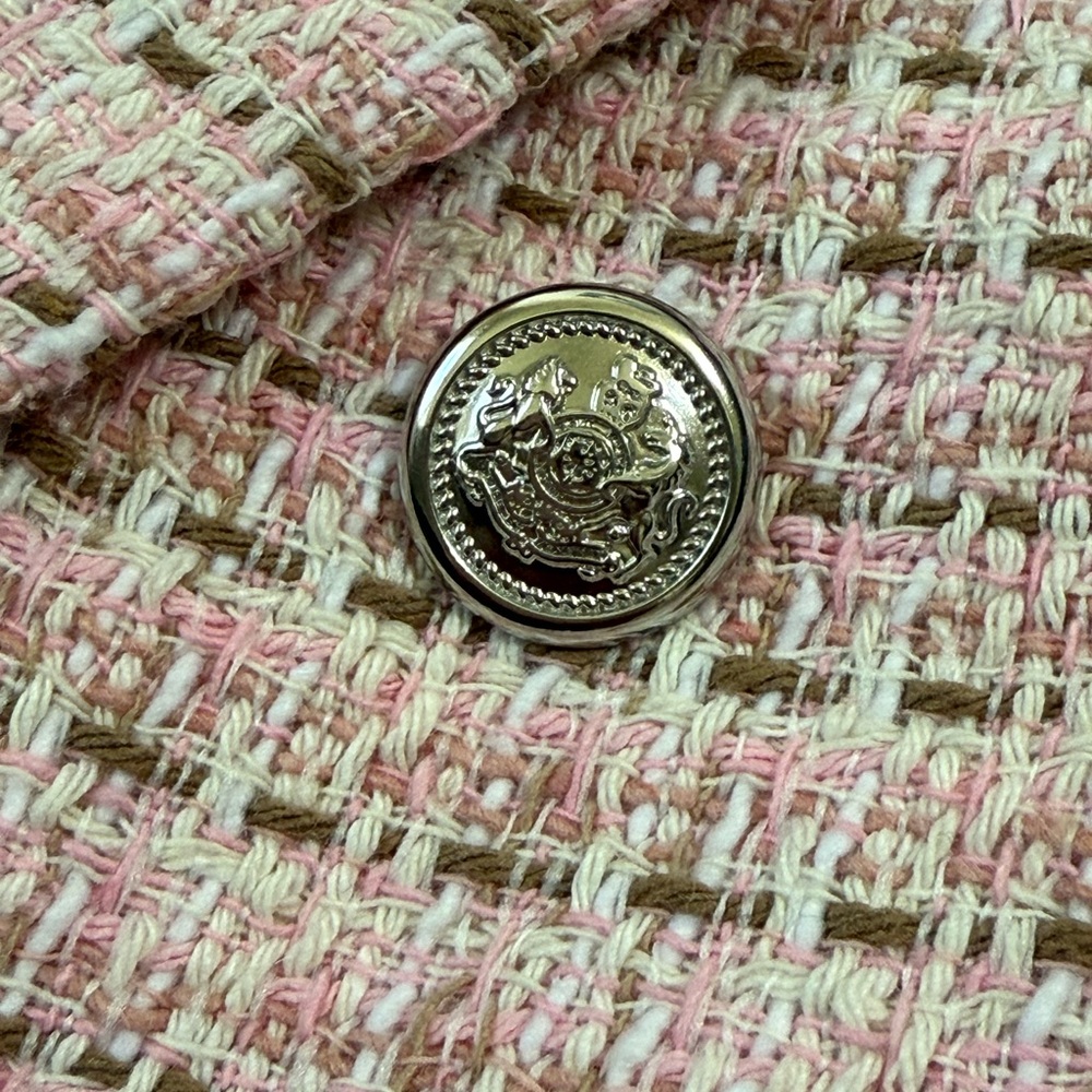 Zara Blush Pink Tweed Blazer Sz L (NWT) - $39 - Picture 3 of 11